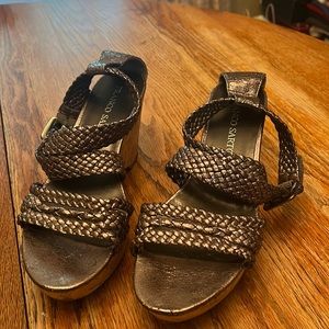 Franco Sarto pewter wedges